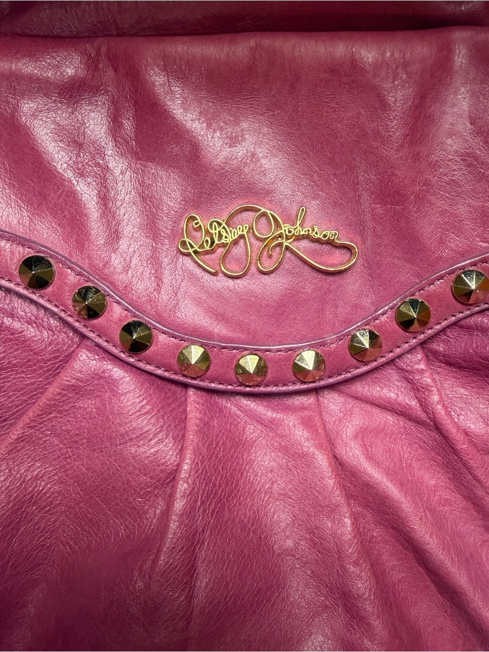 Y2K Betsey Johnson Fuchsia Pink Studded Tassel Satchel